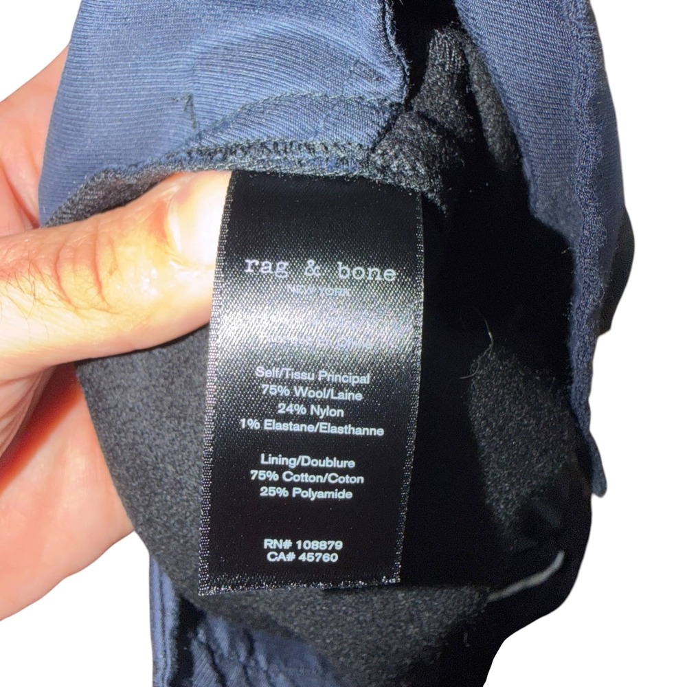 NWT Rag & Bone Clover Wool Pleated Trousers Pants 10 Black $425 - Picture 8 of 10